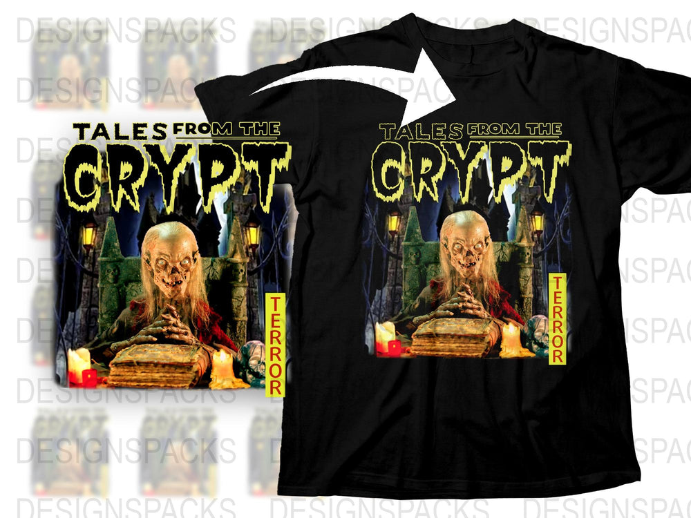Tales from the Crypt T-Shirt, Classic Horror TV Show Tee, Vintage Graphic Black Shirt