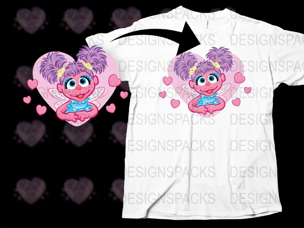 Adorable Abby Cadabby in Heart Valentines Day Png Digital Download