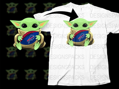 Adorable Alien Holding Buffalo Bills Logo NFL Png Digital Download