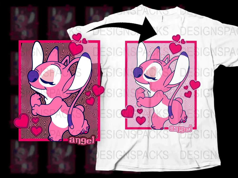 Adorable Angel Valentine's Day Graphic Png Digital Download