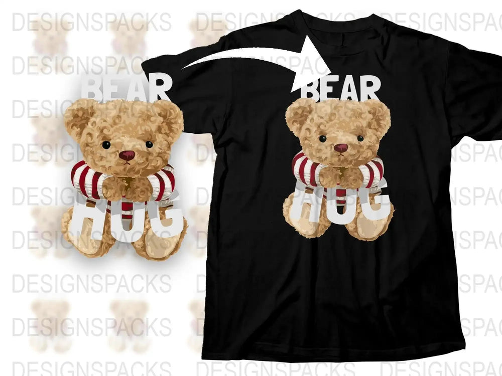 Adorable Bear Hug Graphic Design Png Digital Download