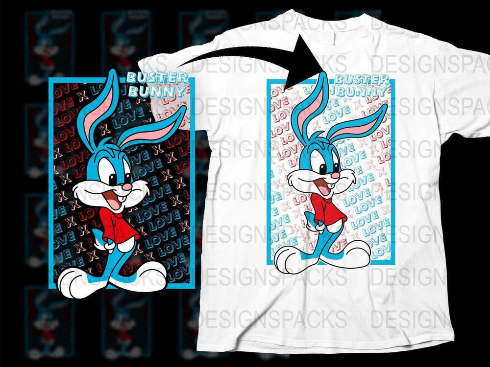 Adorable Buster Bunny Love Valentine Png Digital Download for All Ages