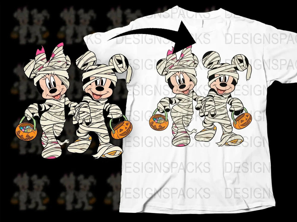 Adorable Cartoon Mummy Mickey Halloween Png Digital Download