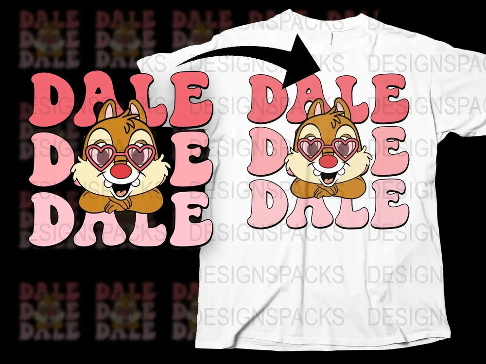 Adorable Dale Valentine Love Png Digital Download with Heart Glasses