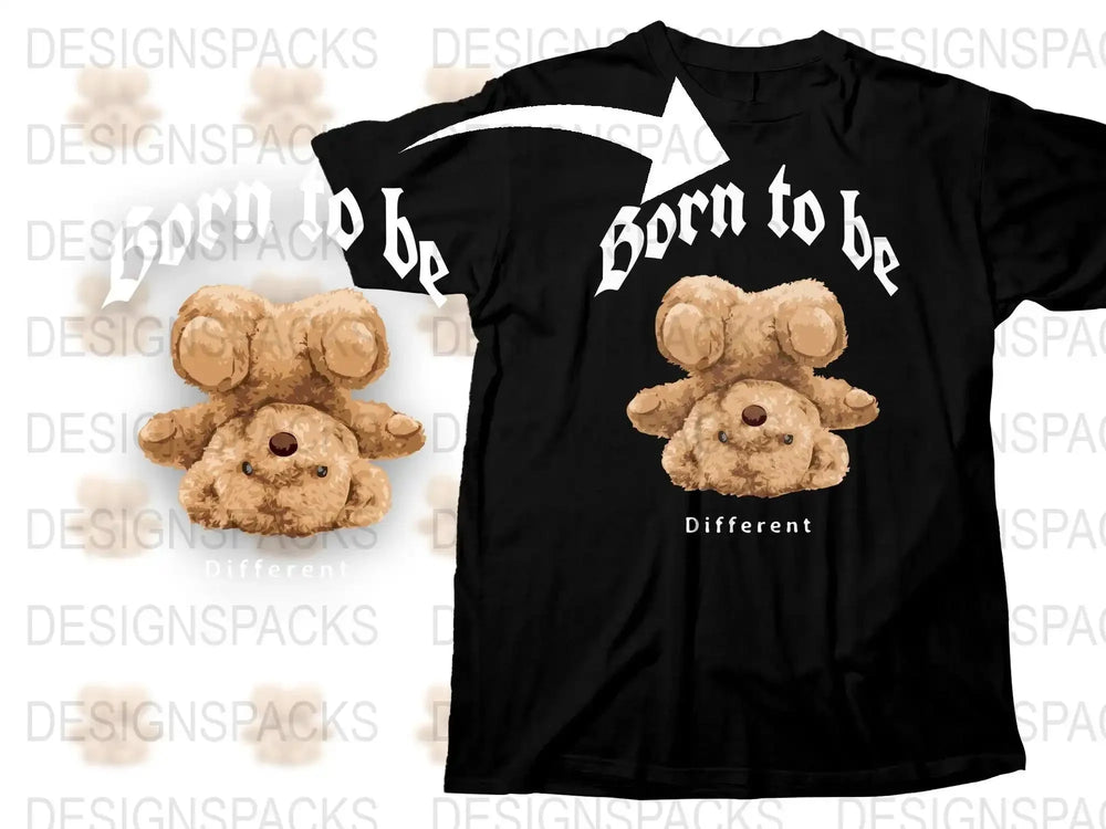 Adorable Fluffy Bear Upside Down Graphic Png Digital Download