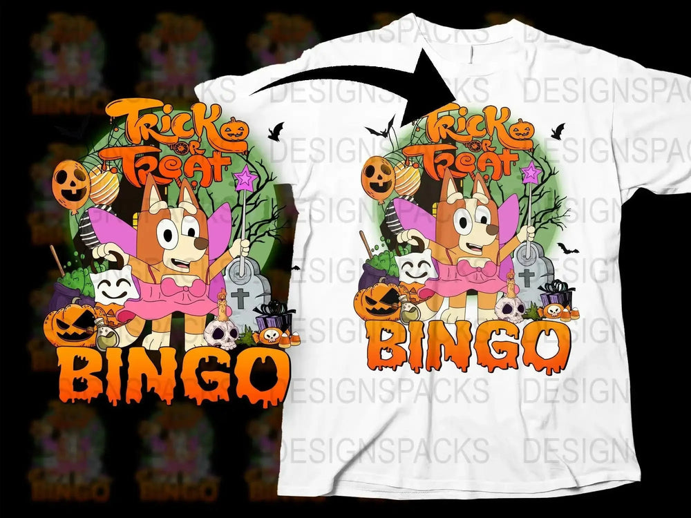 Adorable Halloween Bingo Trick Or Treat Graphic Png Digital Download