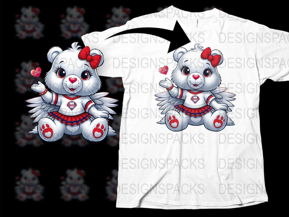 Adorable Philadelphia Phillies Angel Bear Png Digital Download