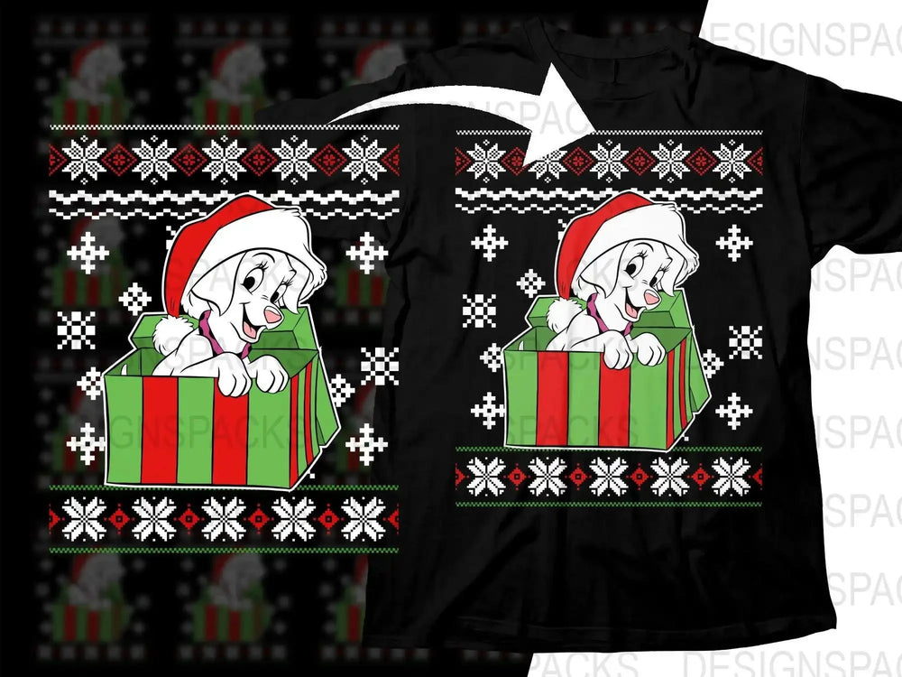 Adorable Puppy with Santa Hat Festive Png Digital Download