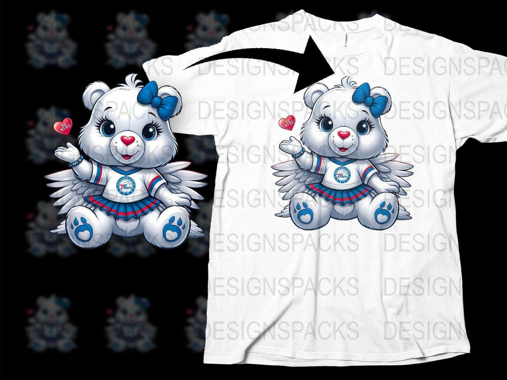 Adorable Teddy Bear Holding Heart Png Digital Download for NBA Fans
