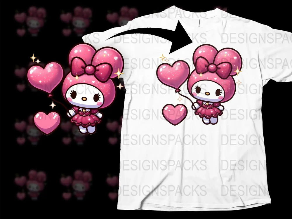 Adorable Valentine Png Digital Download Featuring Cute Character