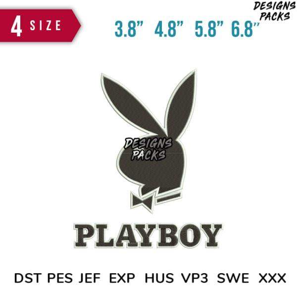 Playboy bunny embroidery design in 4 sizes, DST PES JEF formats, instant download