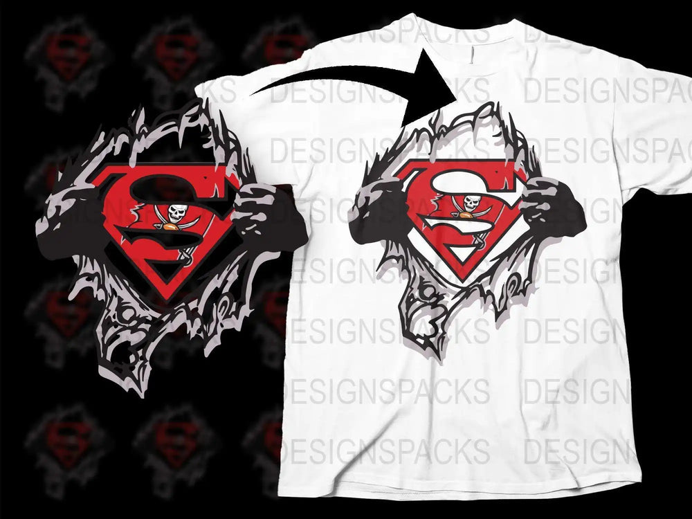 Superman Logo T-Shirt, Red and Black Graphic Tee, Superhero Emblem Shirt, Comic Book Style Apparel for Adults