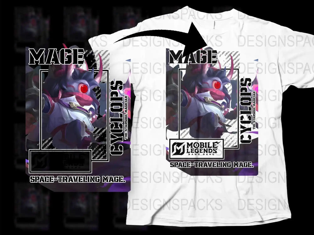 Mobile Legends Cyclops Space-Traveling Mage Graphic T-Shirt, Gamer Apparel, Unisex White Tee