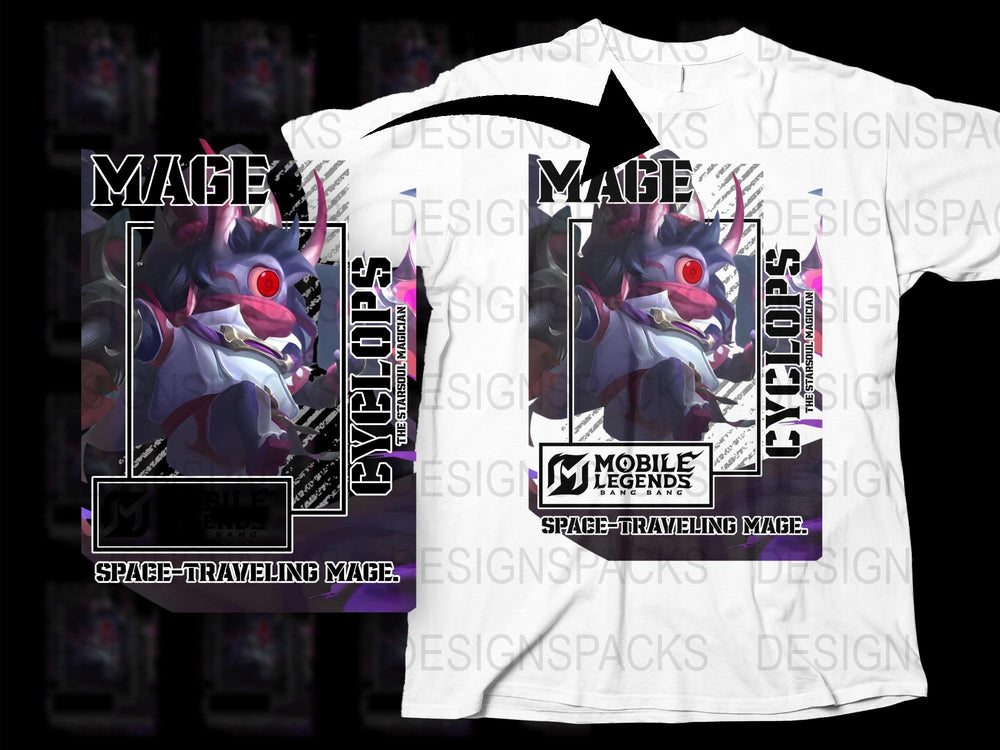 Mobile Legends Cyclops Space-Traveling Mage Graphic T-Shirt, Gamer Apparel, Unisex White Tee