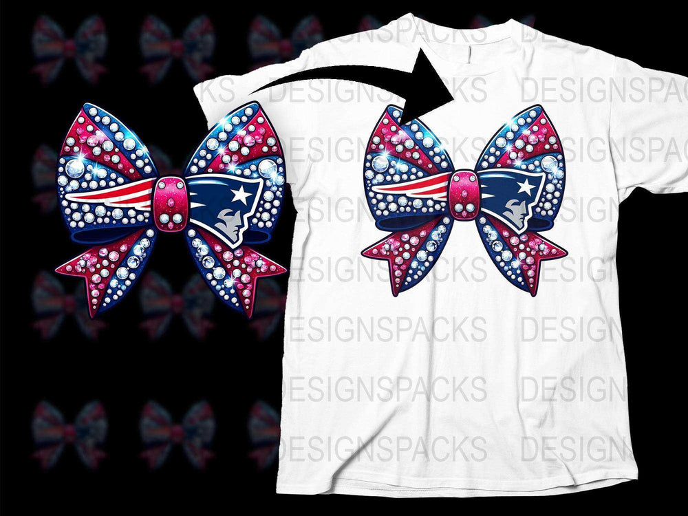 Patriotic Cheer Bow T-Shirt, American Flag Design, Red White Blue Sparkle, Youth and Adult Sizes Available