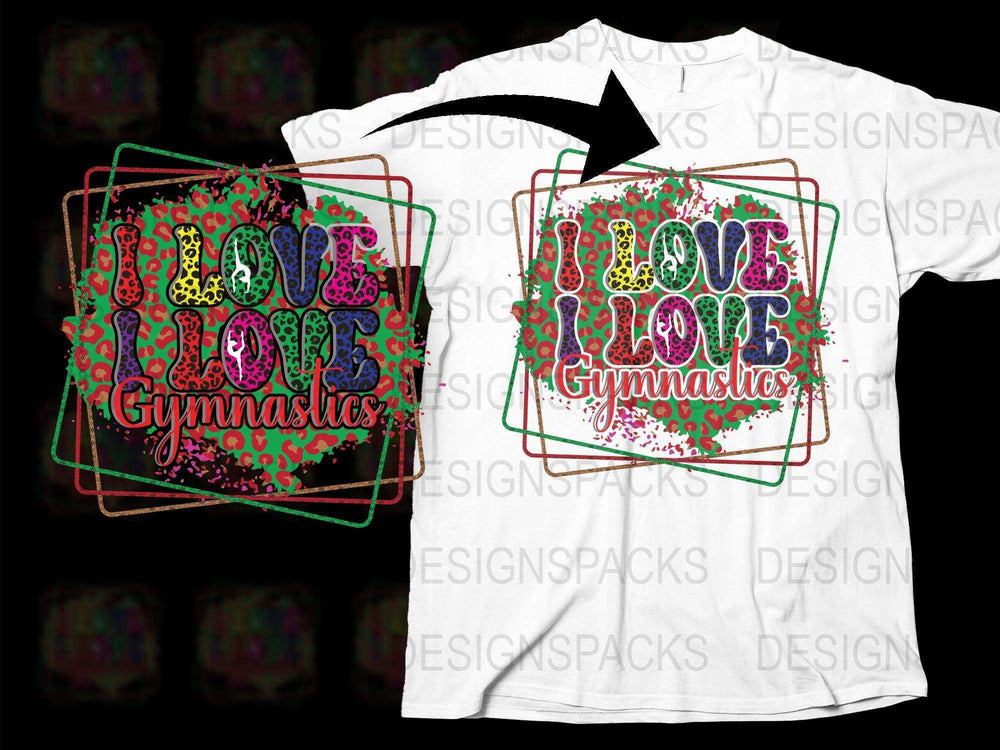 Colorful Love Gymnastics T-Shirt, Girls Sports Tee, Vibrant Gymnast Gift, Athletic Kids Wear, Youth Gymnastics Apparel