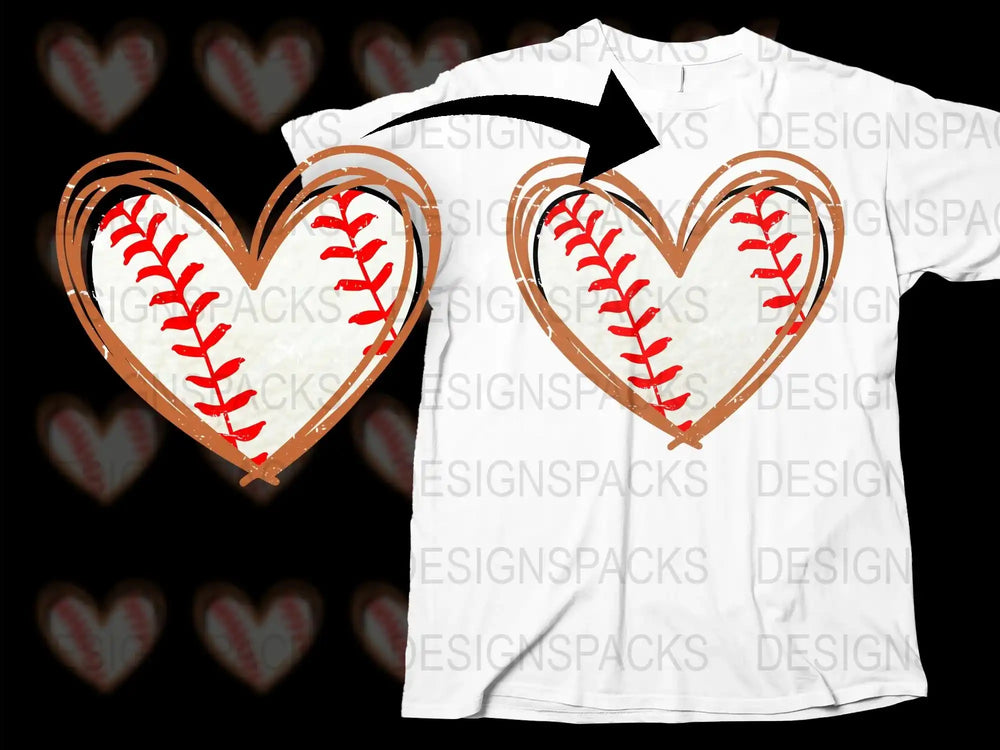 Baseball Heart T-Shirt, Valentine's Day Sports Theme Tee, Graphic Love Shirt for Couples and Fans