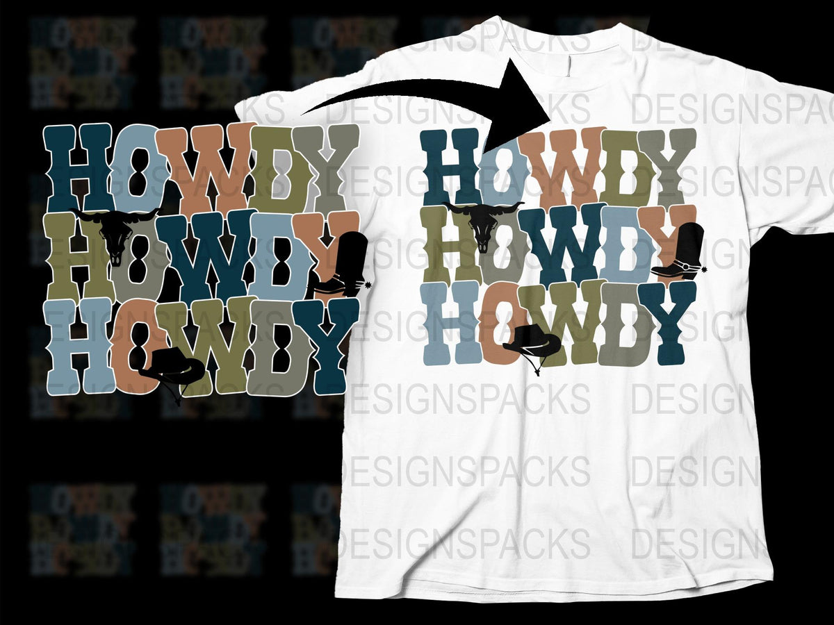 Howdy Graphic T-Shirt, Colorful Text Design, Casual Streetwear, Unisex Fashion Top, Trendy Apparel, Unique Gift Idea
