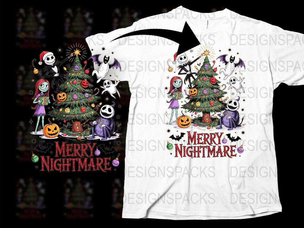 Nightmare Before Christmas T-Shirt, Jack Skellington, Sally, Ghosts, Pumpkin Graphic Tee, Unisex Holiday Shirt