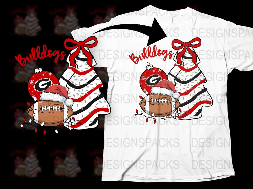 Bulldogs Christmas T-Shirt, Festive Holiday Football Graphic Tee, Winter Sports Fan Apparel