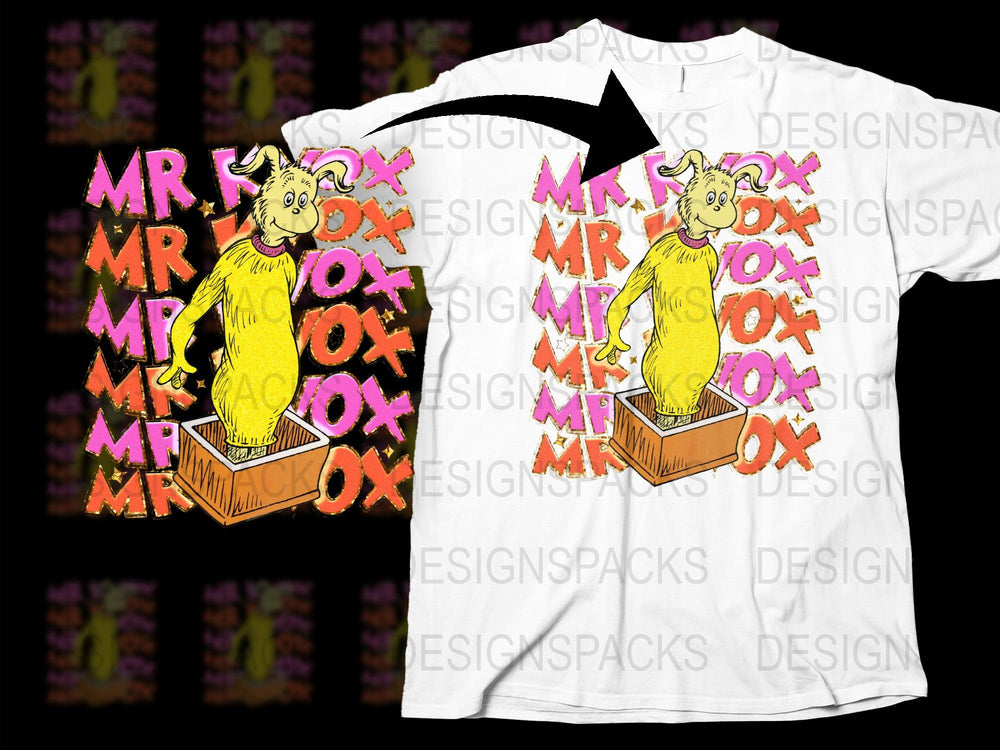 Mr. Fox Graphic T-Shirt, Yellow Fox Design, Bold Text Tee, Animal Print Shirt, Unisex Fashion
