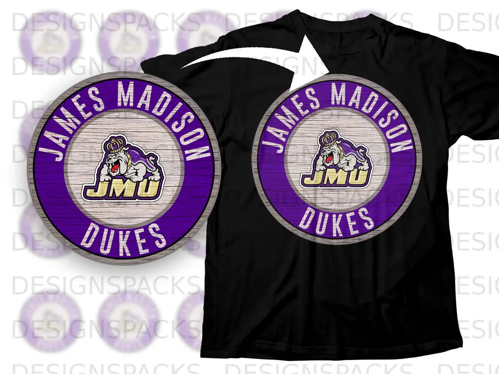James Madison Dukes JMU Logo Black T-shirt