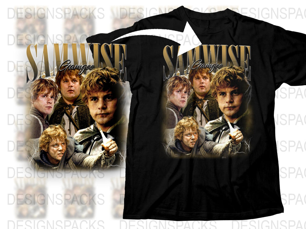 Samwise Gamgee Graphic T-Shirt, LOTR Inspired Movie Fan Tee, Unisex Adult Clothing, Fantasy Adventure Shirt