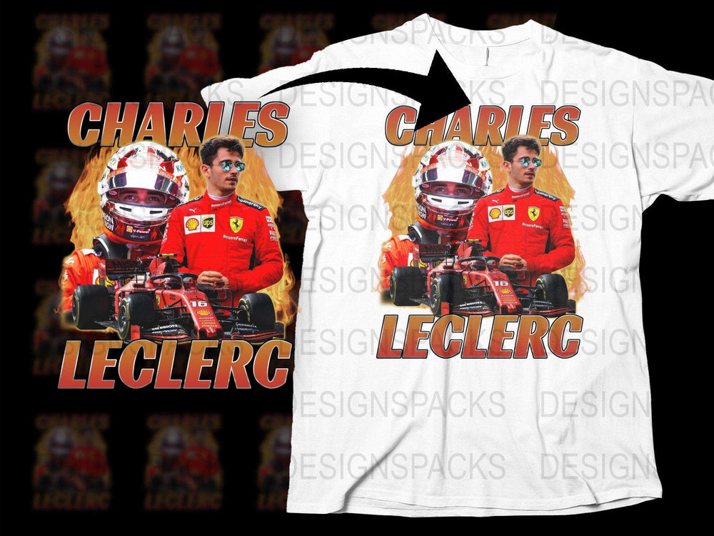 Charles Leclerc Racing Driver T-Shirt, F1 Inspired Fan Apparel, Graphic Print, Unisex Motorsport Clothing