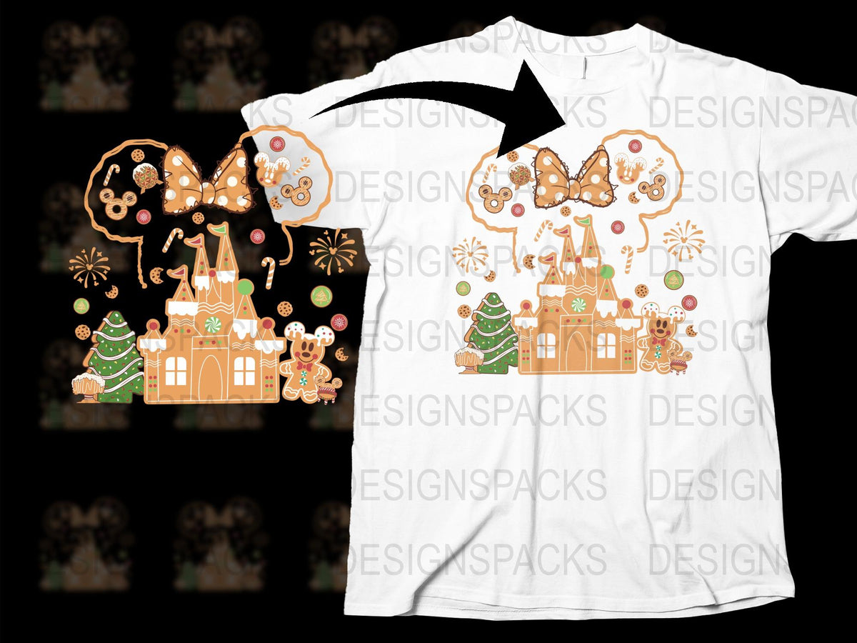 Christmas Gingerbread T-Shirt, Holiday Cookie Design, Festive Winter Apparel, Unisex Kids and Adults Sizes