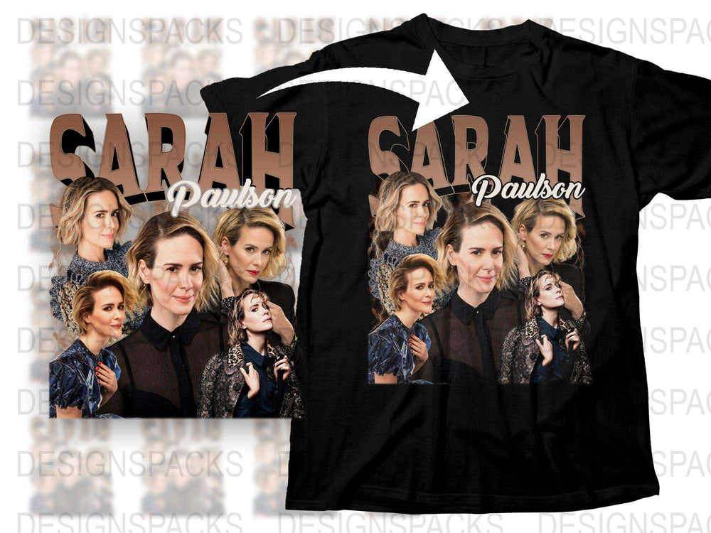 Sarah Paulson Fan T-Shirt, Multiple Poses Graphic Tee, Celebrity Inspired Shirt, Fashionable Casual Wear Top