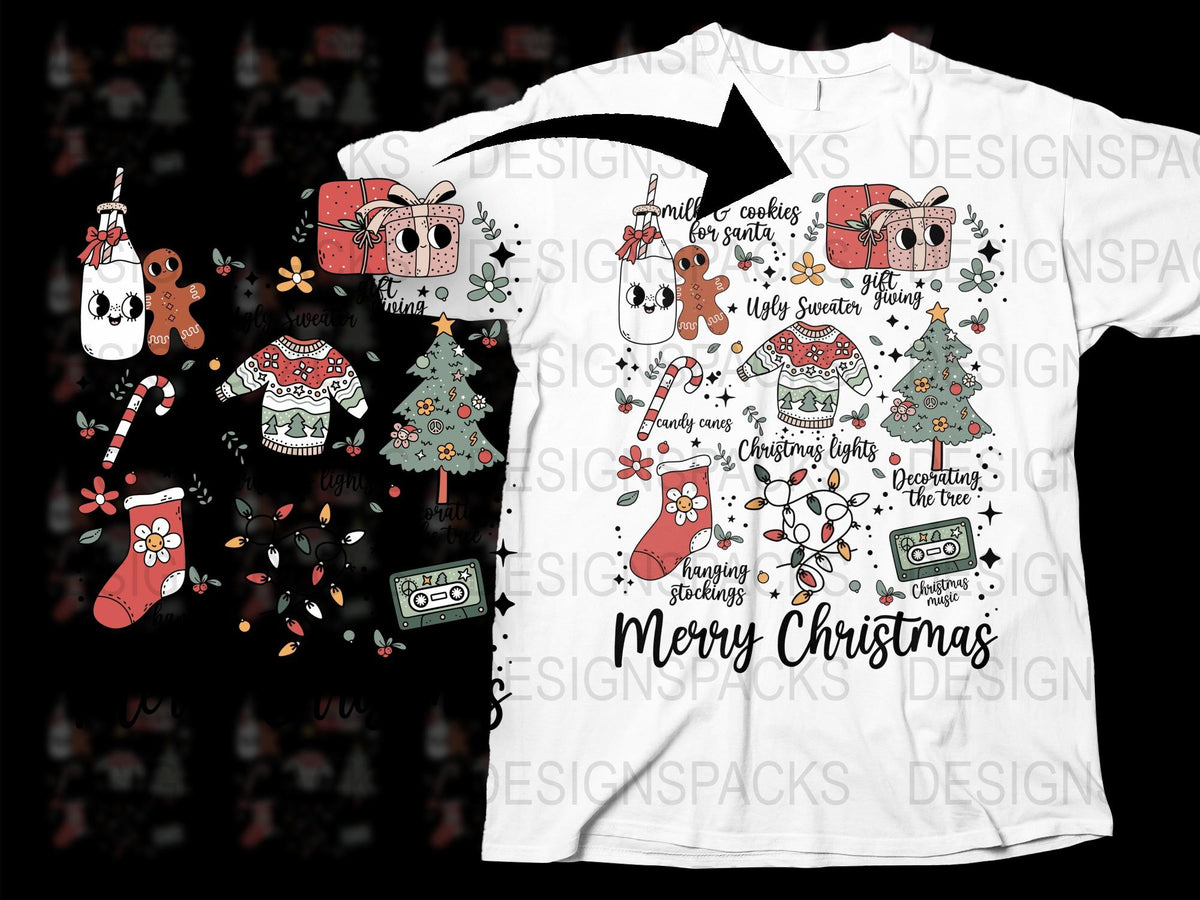 Merry Christmas T-Shirt, Cute Holiday Animals, Festive Tee, Winter Season Fashion, Casual Christmas Gift Ideas