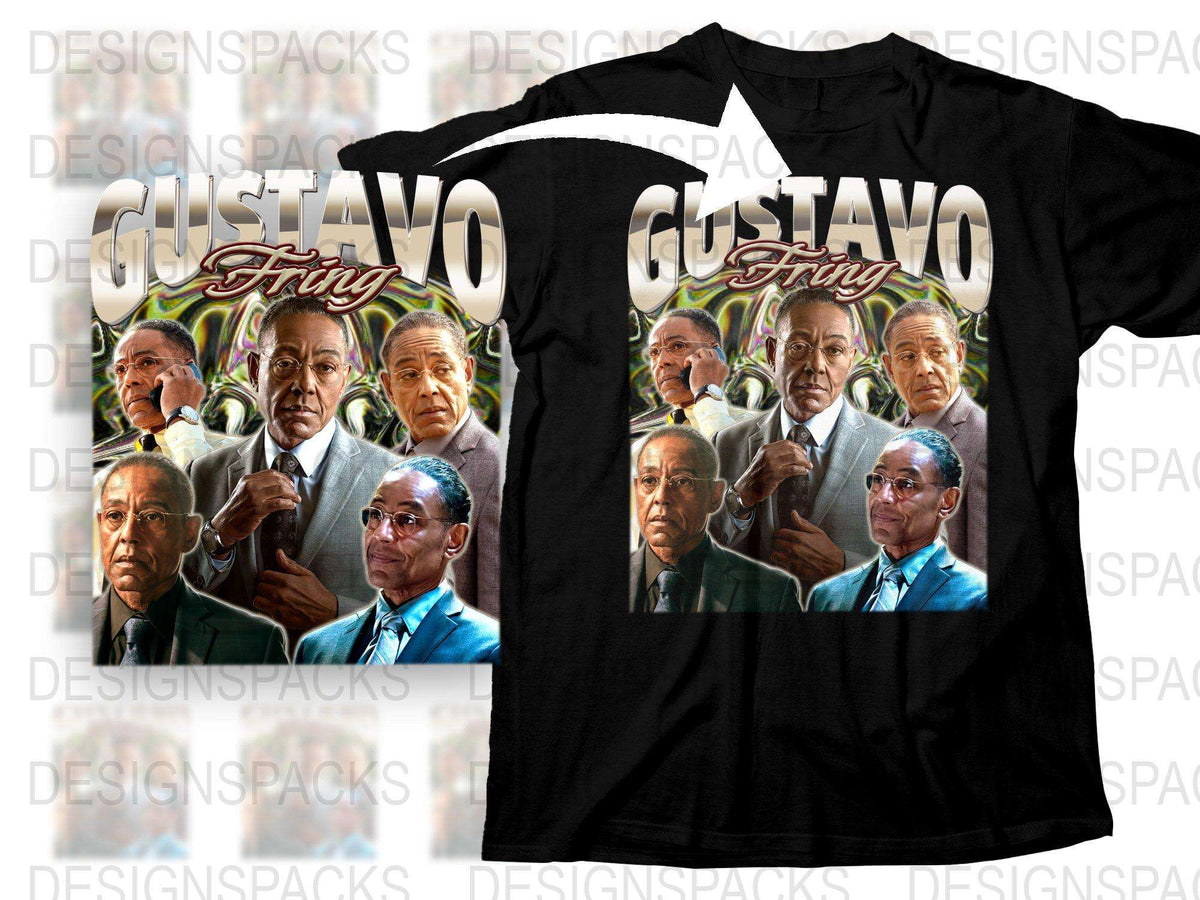 Gustavo Fring Breaking Bad Inspired Graphic T-Shirt, Fan Art Tee, Multiple Poses, Men's Black Shirt