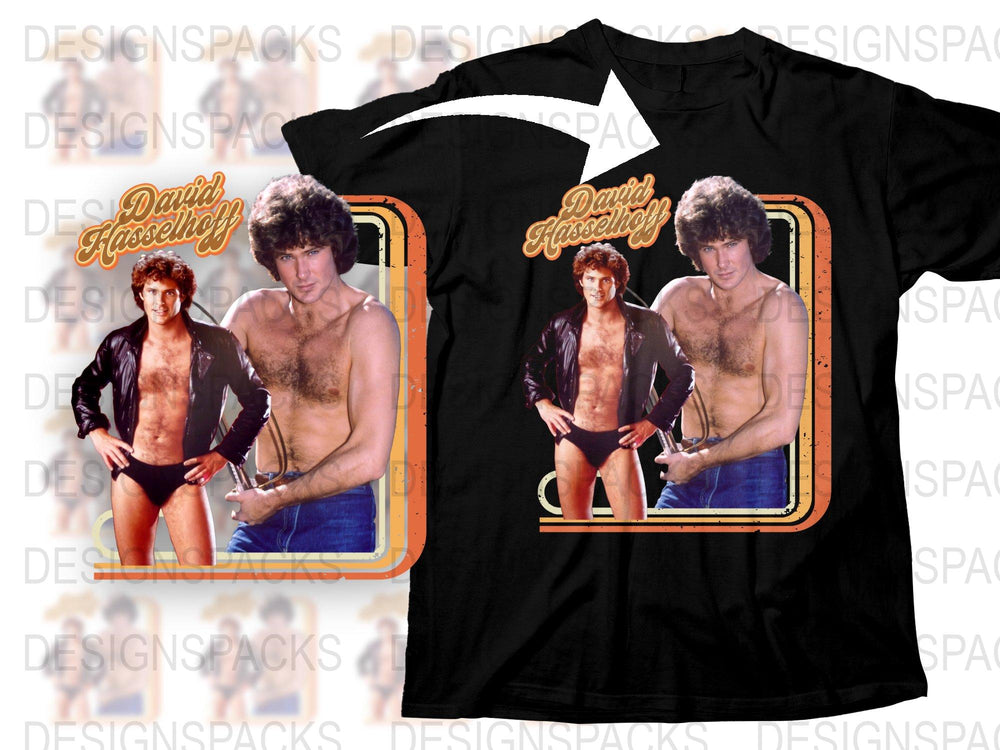 Vintage David Hasselhoff Graphic T-Shirt, Retro 80s Style Pop Culture Tee, Unisex Fashion Top