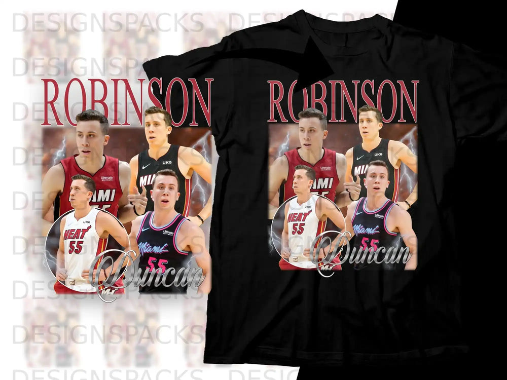 T-shirt with player numbers 55 and "Duncan" in red and white.