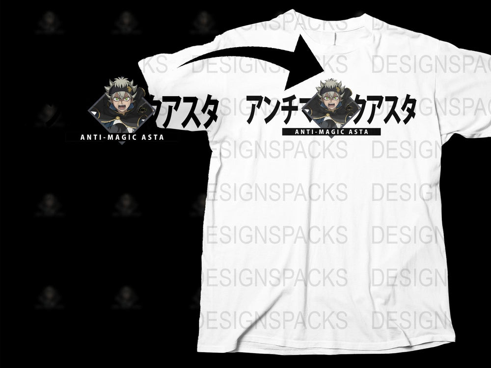 Anime Inspired T-Shirt, Anti-Magic Asta, White Graphic Tee, Manga Fans Apparel, Unisex Clothing
