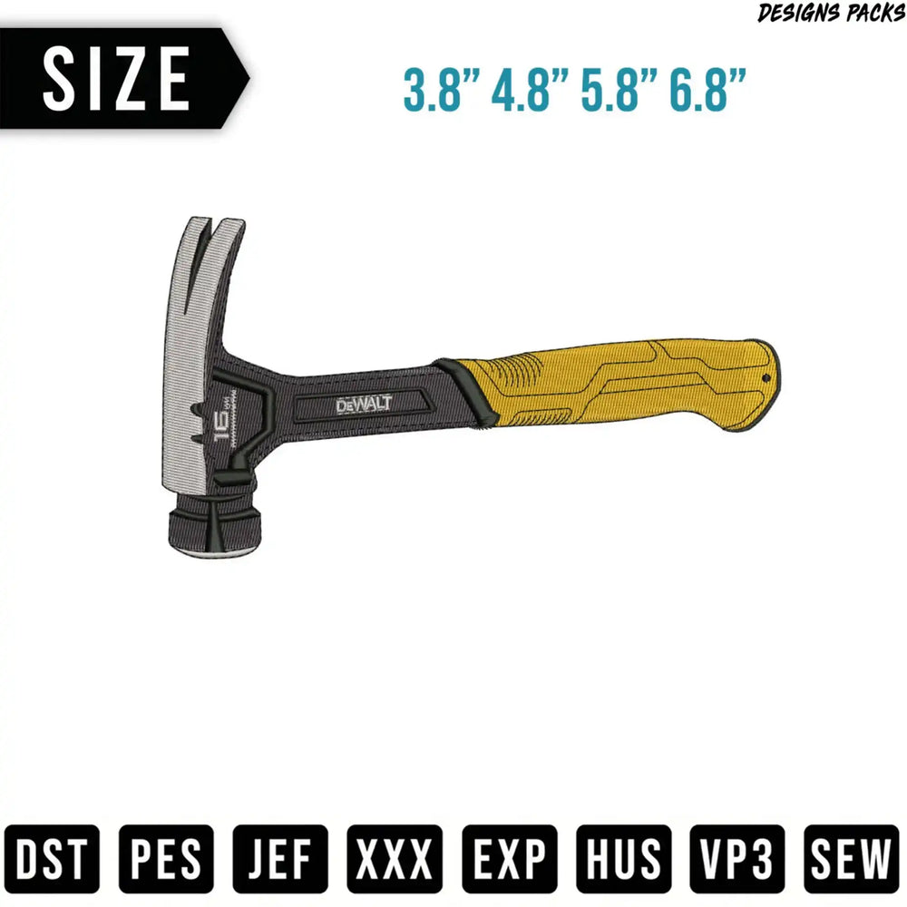 DeWalt claw hammer with size options and file formats.