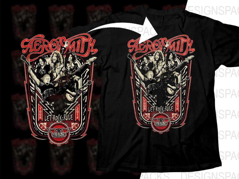 Aerosmith Rock Tour 2014 Let Rock Rule Vintage Png Halftone Digital Download