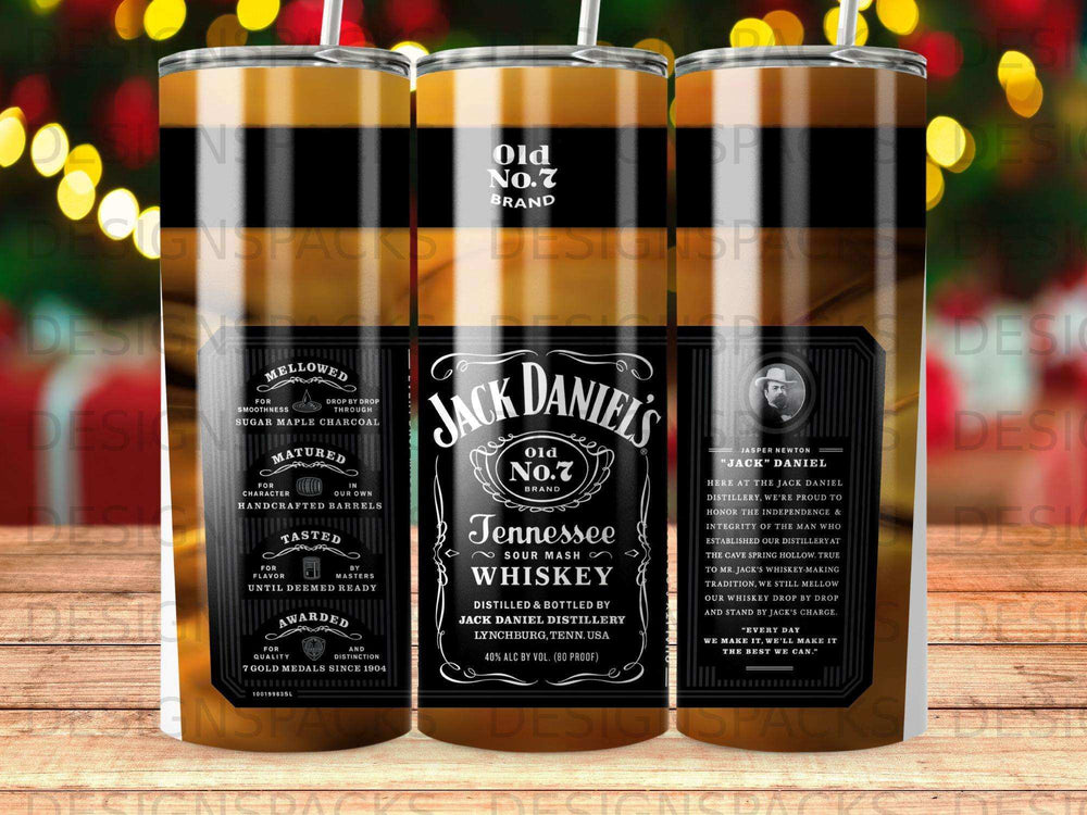 Jack Daniel's Old No. 7 Tennessee Sour Mash Whiskey tumbler.