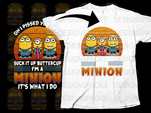 Minion T-Shirt, Funny Quote Tee, Suck It Up Buttercup, Graphic Movie Shirt, Unisex Cartoon T-Shirt for Adults and Teens