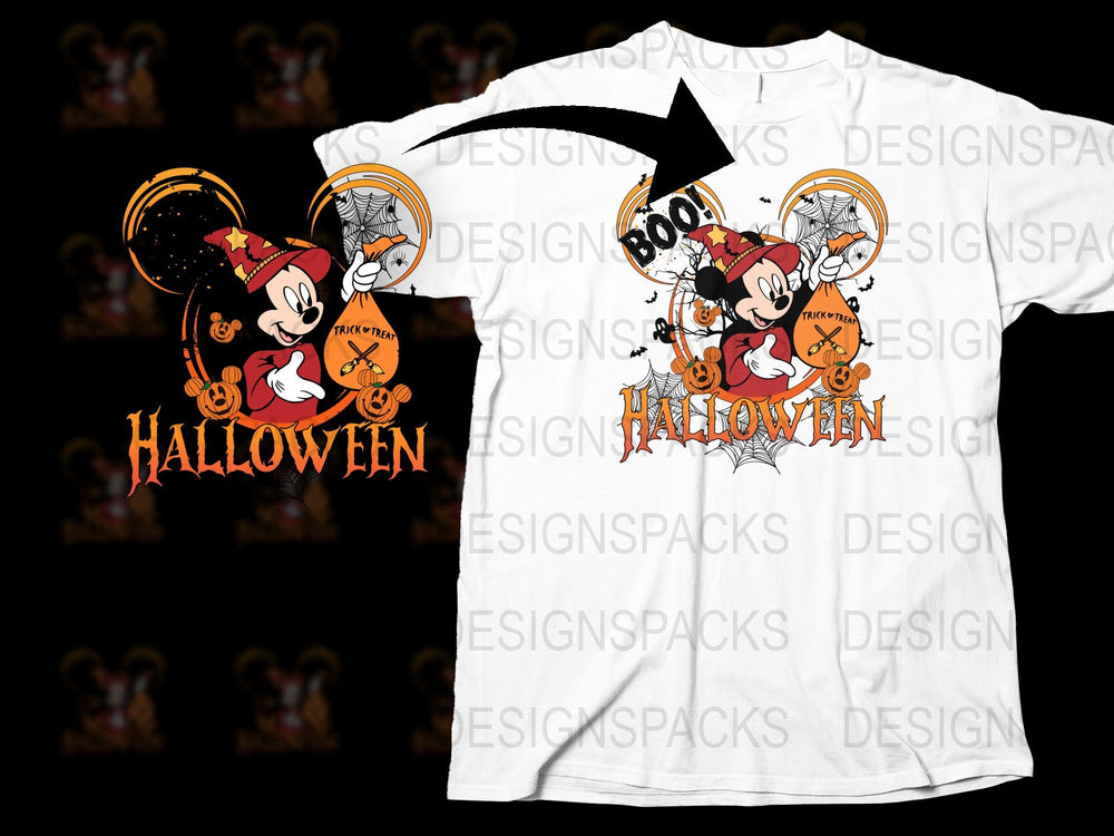Halloween Disney T-Shirt, Mickey Minnie Ghost Pumpkin, Family Matching Holiday Tee, Kids and Adults Sizes Available