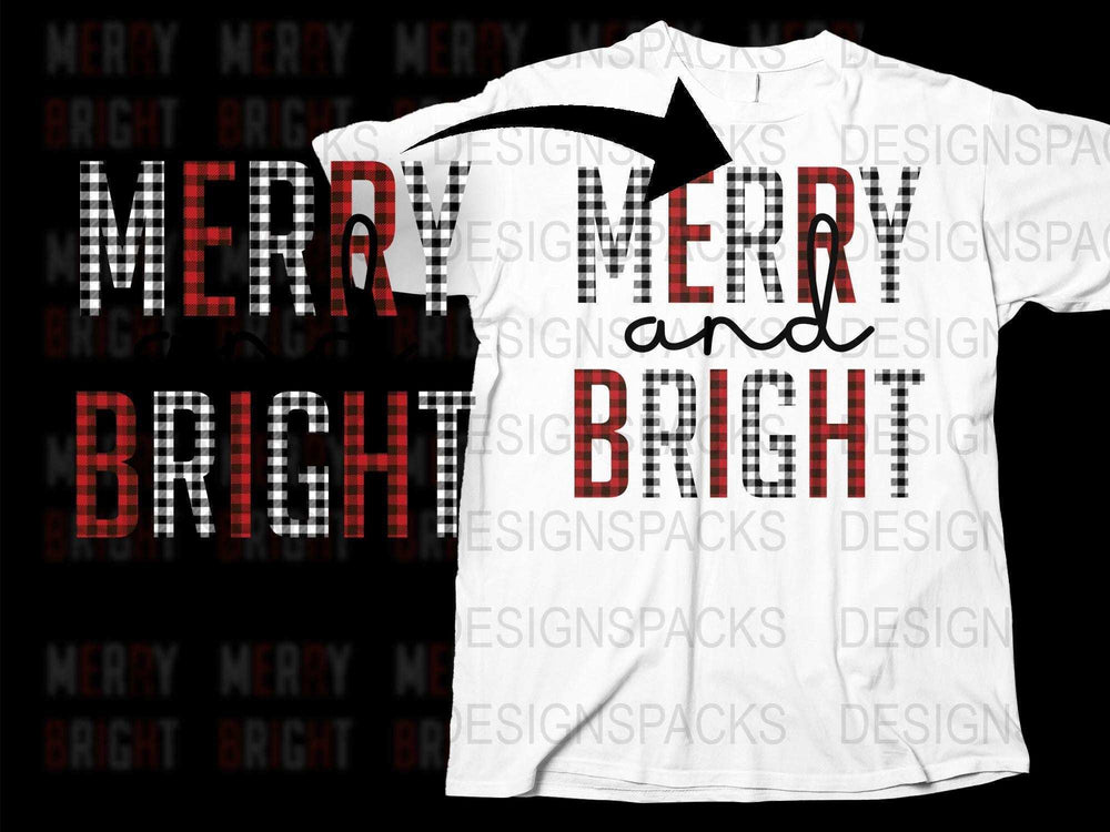 Merry and Bright Holiday T-Shirt, Festive Christmas Graphic Tee, Unisex Winter Apparel