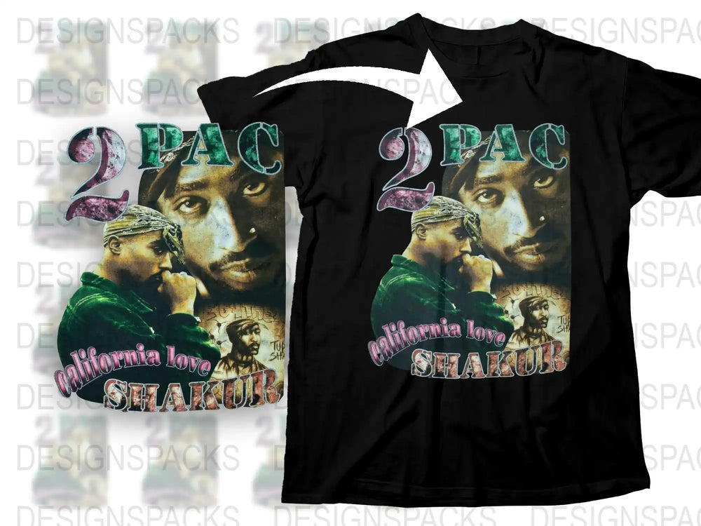 Vintage 2Pac T-Shirt, California Love Shakur Graphic Tee, Hip Hop Legend Merch, Unisex Rap Music Top