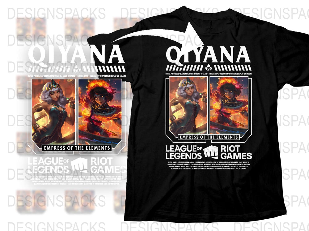 League of Legends Qiyana Empress of the Elements T-Shirt, Gaming Apparel, Riot Games Merchandise
