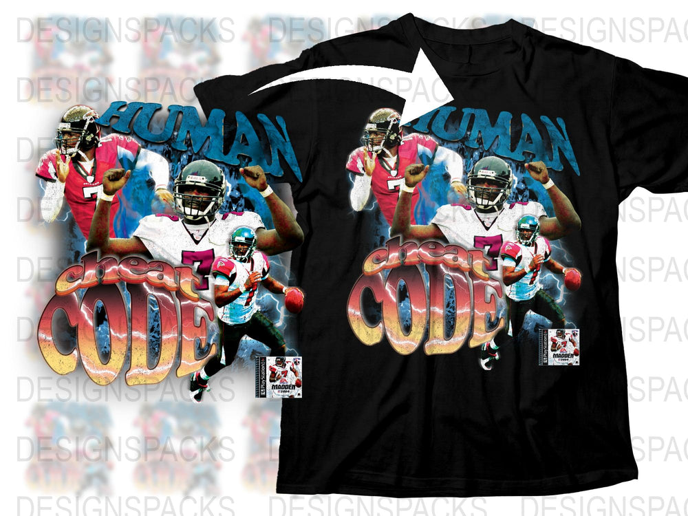 Vintage Football T-Shirt, Retro Human Cheat Code Graphic Tee, Sports Fan Apparel, Game Day Shirt
