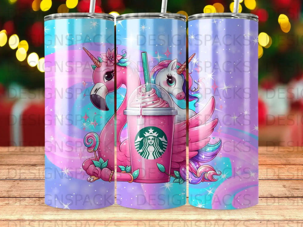 Unicorn Flamingo Magical Frappe Design Tumbler product type