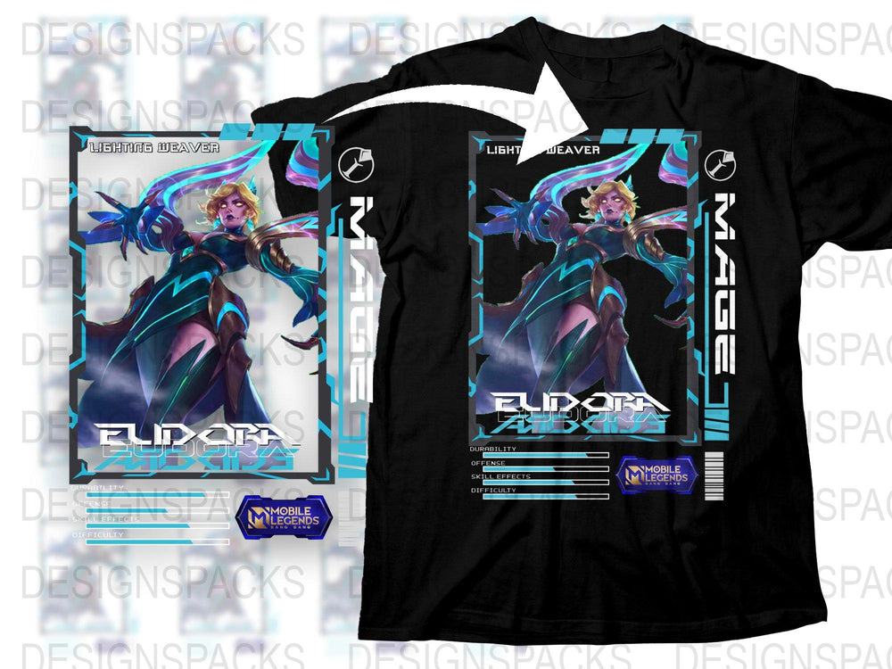 Mobile Legends Eudora Skin T-shirt, Gamer Apparel, Blue Graphic Tee, Unisex Clothing