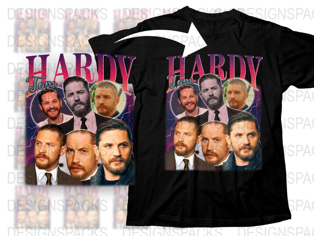 Tom Hardy Collage T-Shirt, Actor Photo Montage Tee, Men's Graphic Shirt, Unique Film Star Apparel