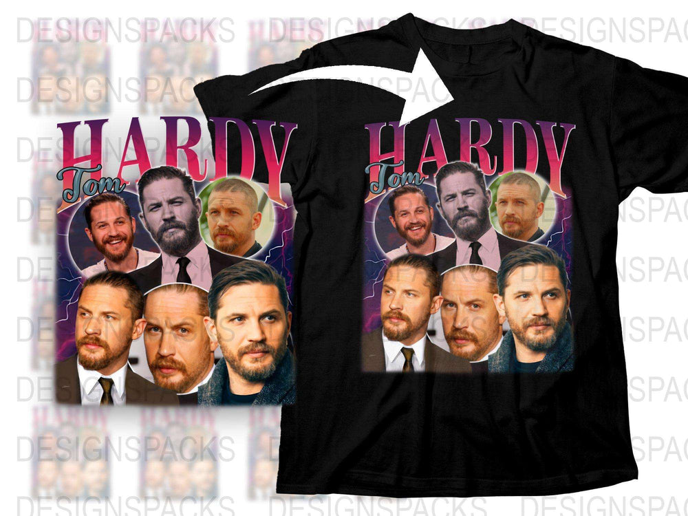 Tom Hardy Collage T-Shirt, Actor Photo Montage Tee, Men's Graphic Shirt, Unique Film Star Apparel