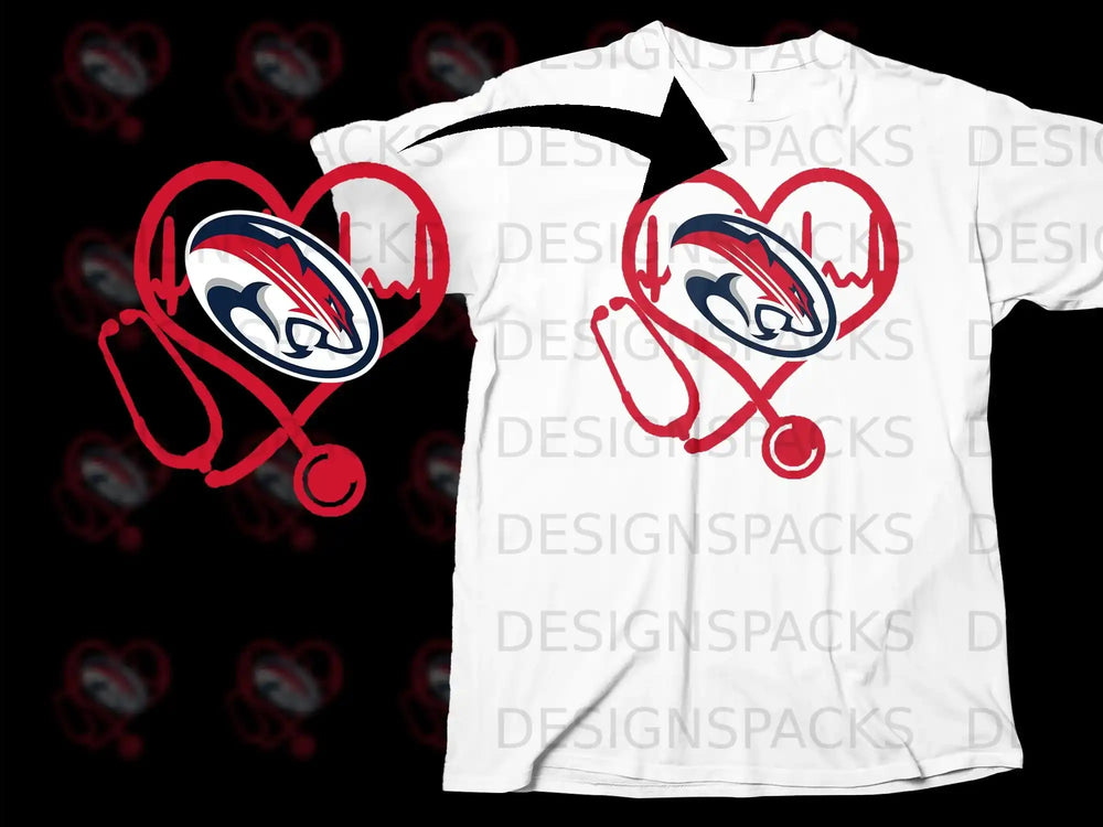 Heartbeat Stethoscope Graphic T-shirt Nurse Appreciation