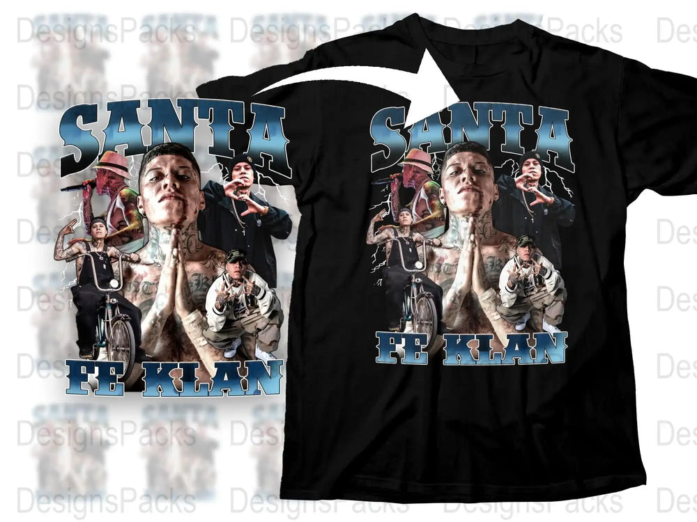 Santa Fe Klan Graphic T-Shirt, Hip Hop Music Tee, Urban Streetwear Style, Artist Fan Shirt